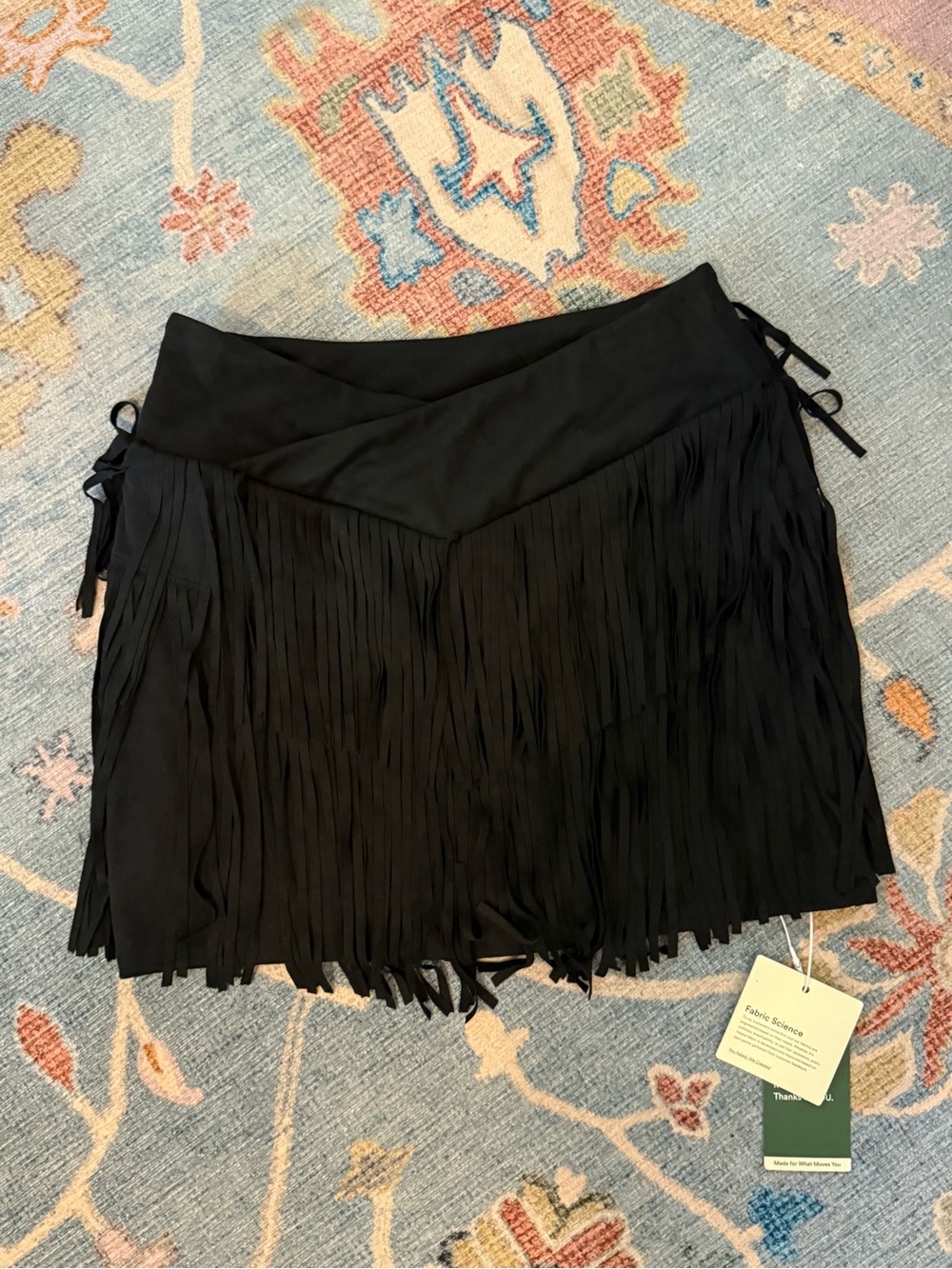 HALARA Black Fringe Suede Mini Skirt - Picture 4 of 5